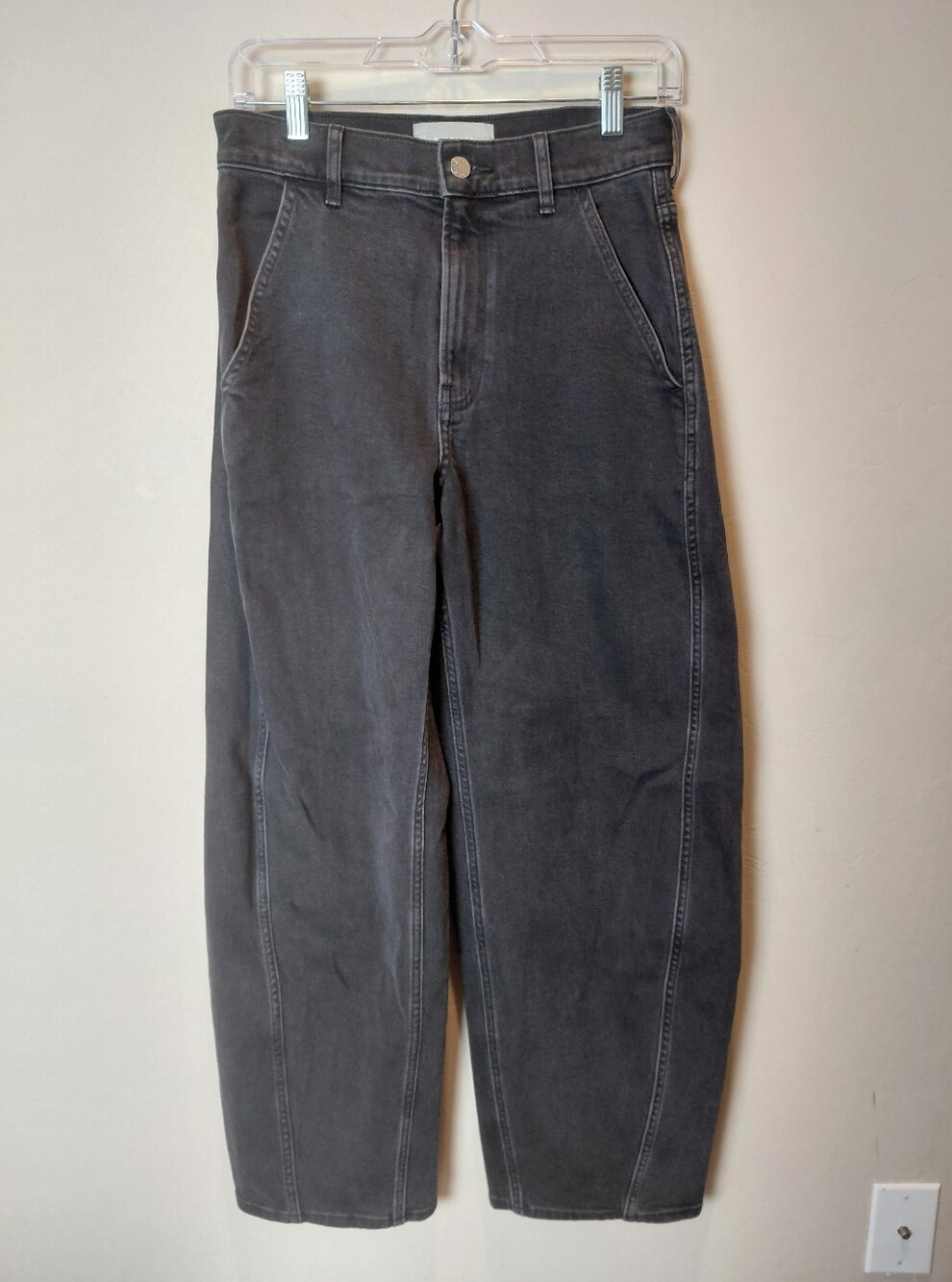 EVERLANE  The Way-High Curve Jean in Washed Black High Rise Barrel Size 26L
